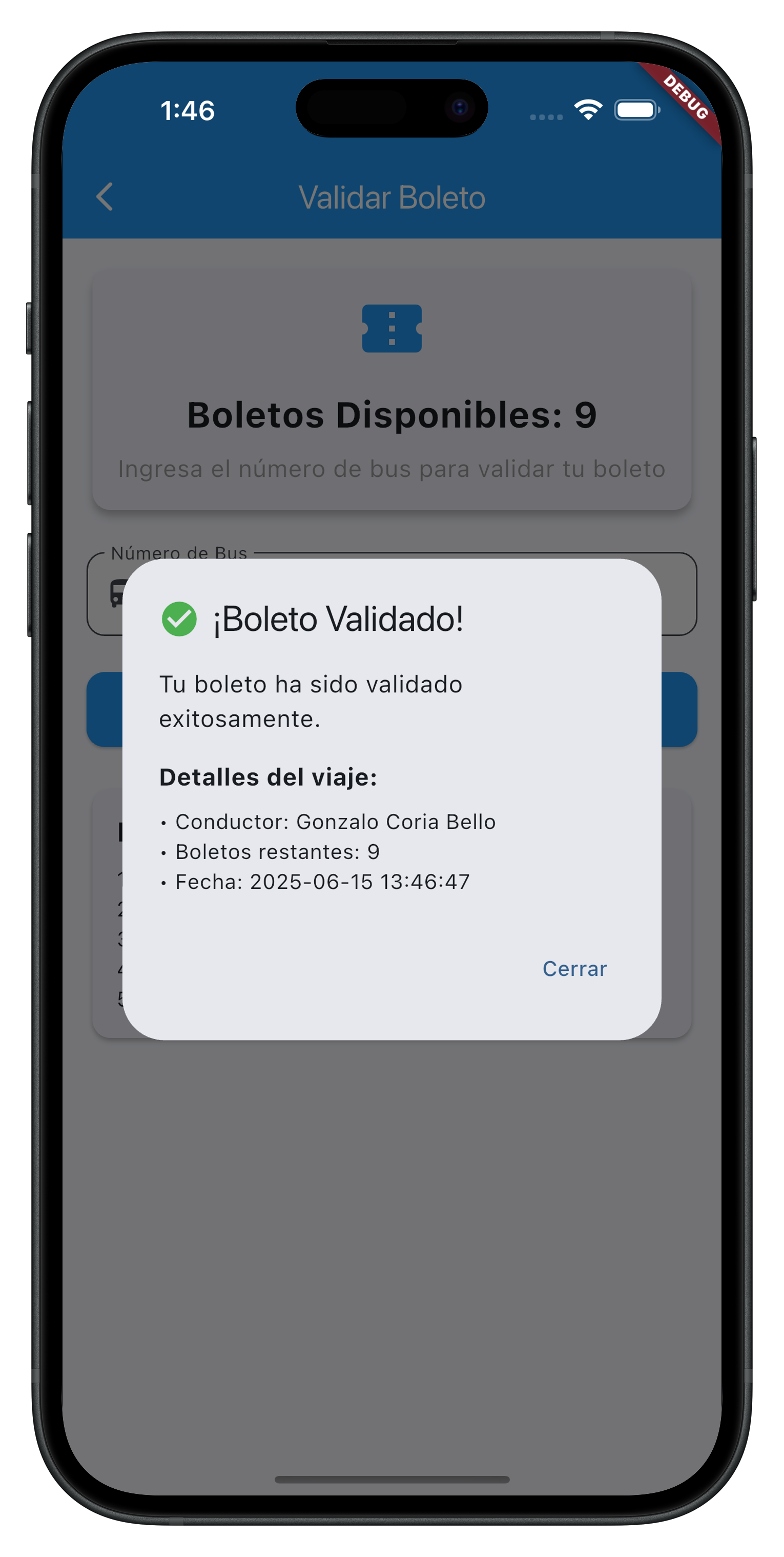 MobiPass - Boleto validado