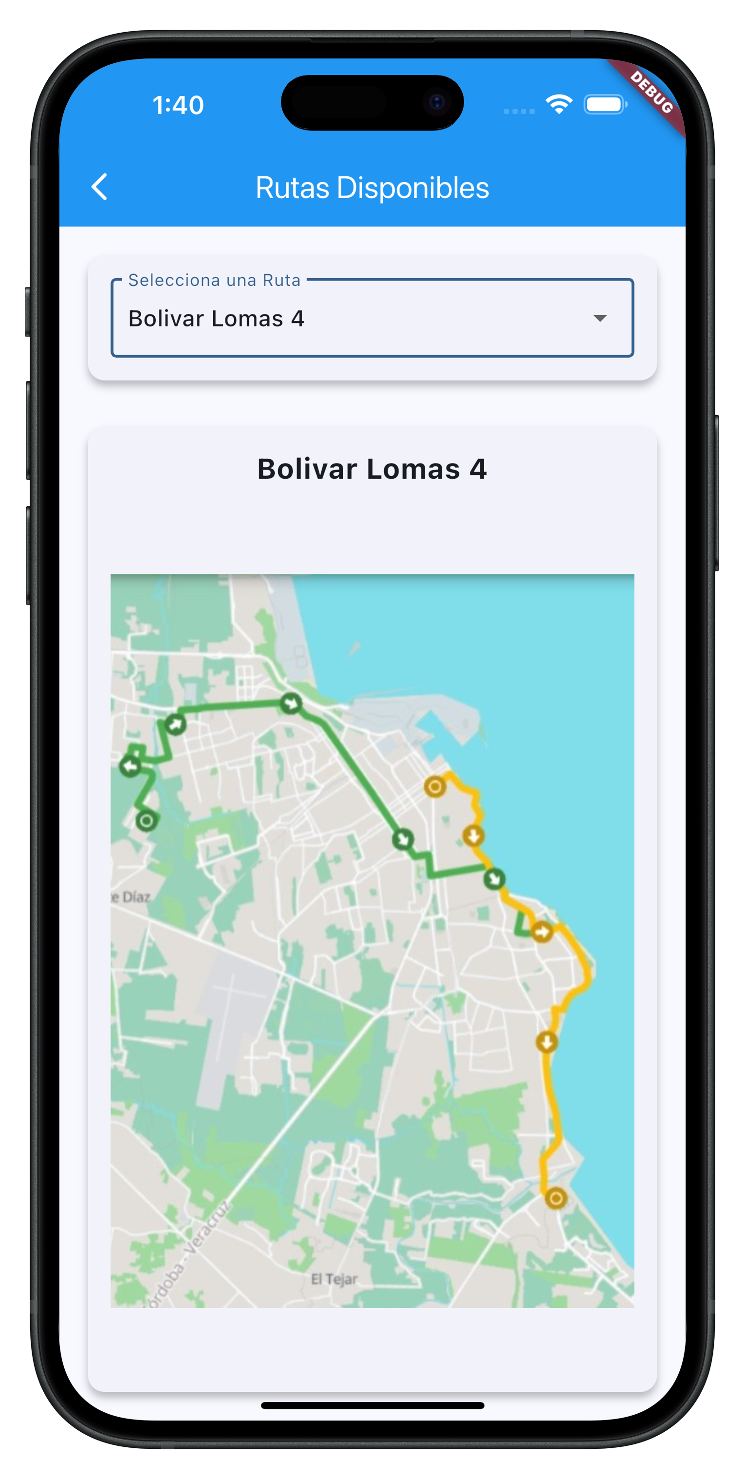 MobiPass - Visualizando rutas